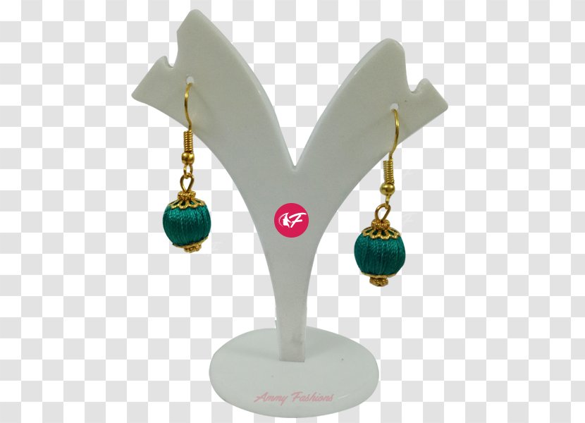Turquoise Silk Thread Yarn Earring - Jewellery Transparent PNG