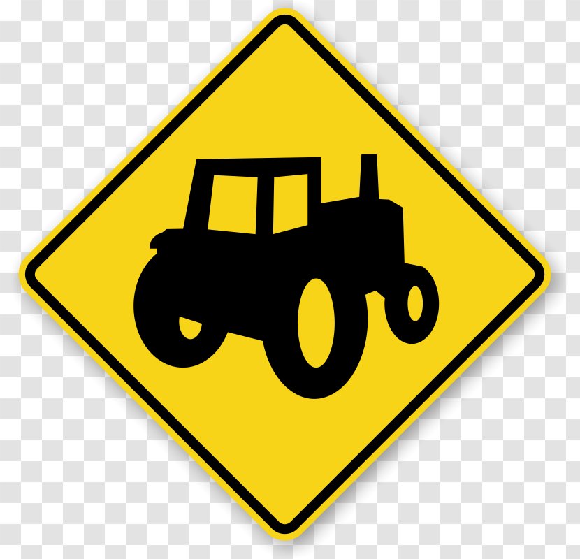 Traffic Sign Tractor Warning Pedestrian Crossing - Heavy Machinery - Clips Transparent PNG
