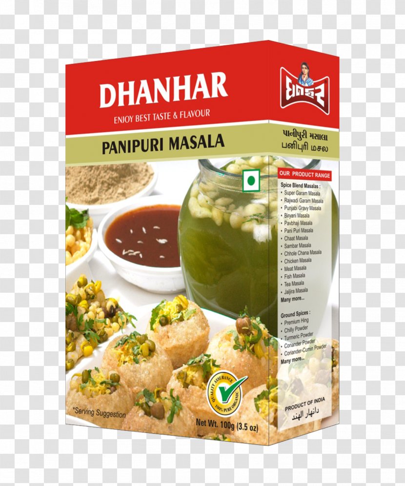 Indian Cuisine Panipuri Maharashtrian Dhanhar Masala - Spice - Chicken Tikka Transparent PNG