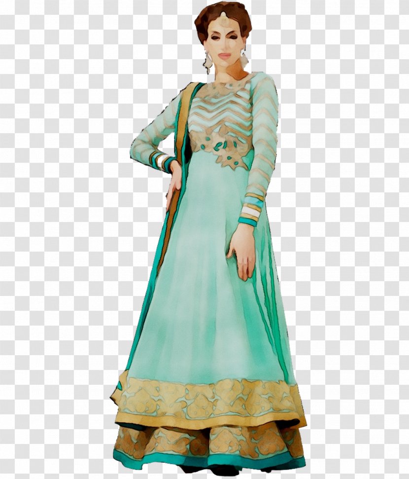 Dress Fashion Green Gown - Turquoise - Embroidery Transparent PNG