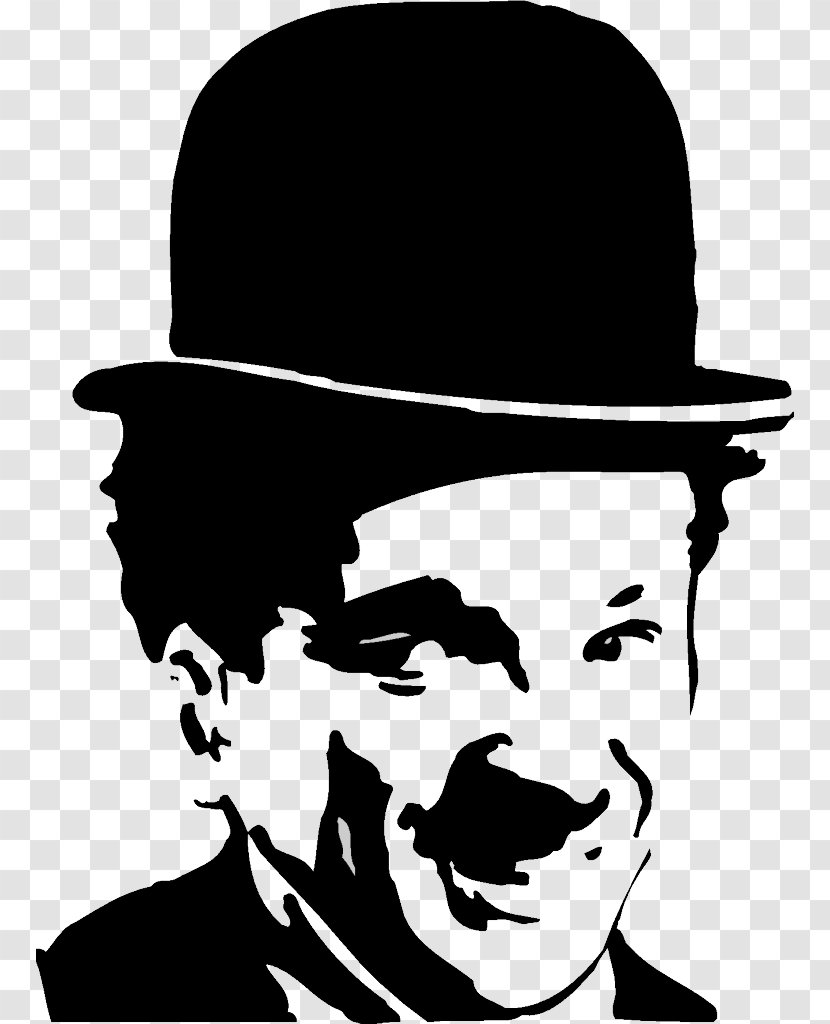 Black And White Silhouette Sticker Clip Art - Advertising - Charlie Chaplin Transparent PNG