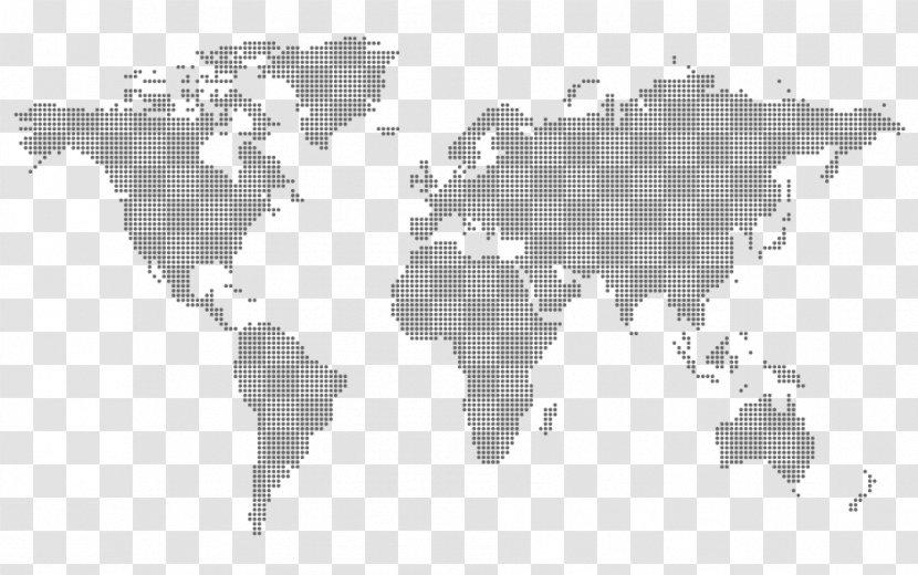 World Map Vector - Monochrome Transparent PNG