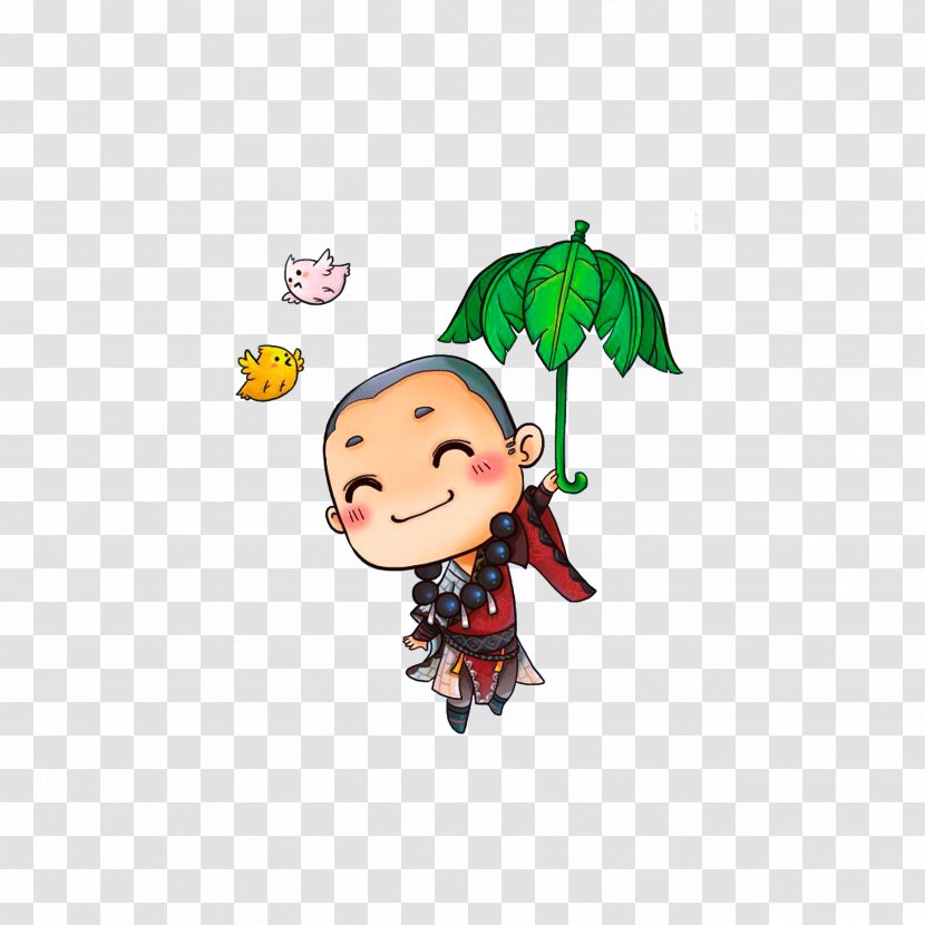 Shaolin Monastery Oshō Zen Sect Samanera - Umbrella - A Little Monk Holding Tree Transparent PNG