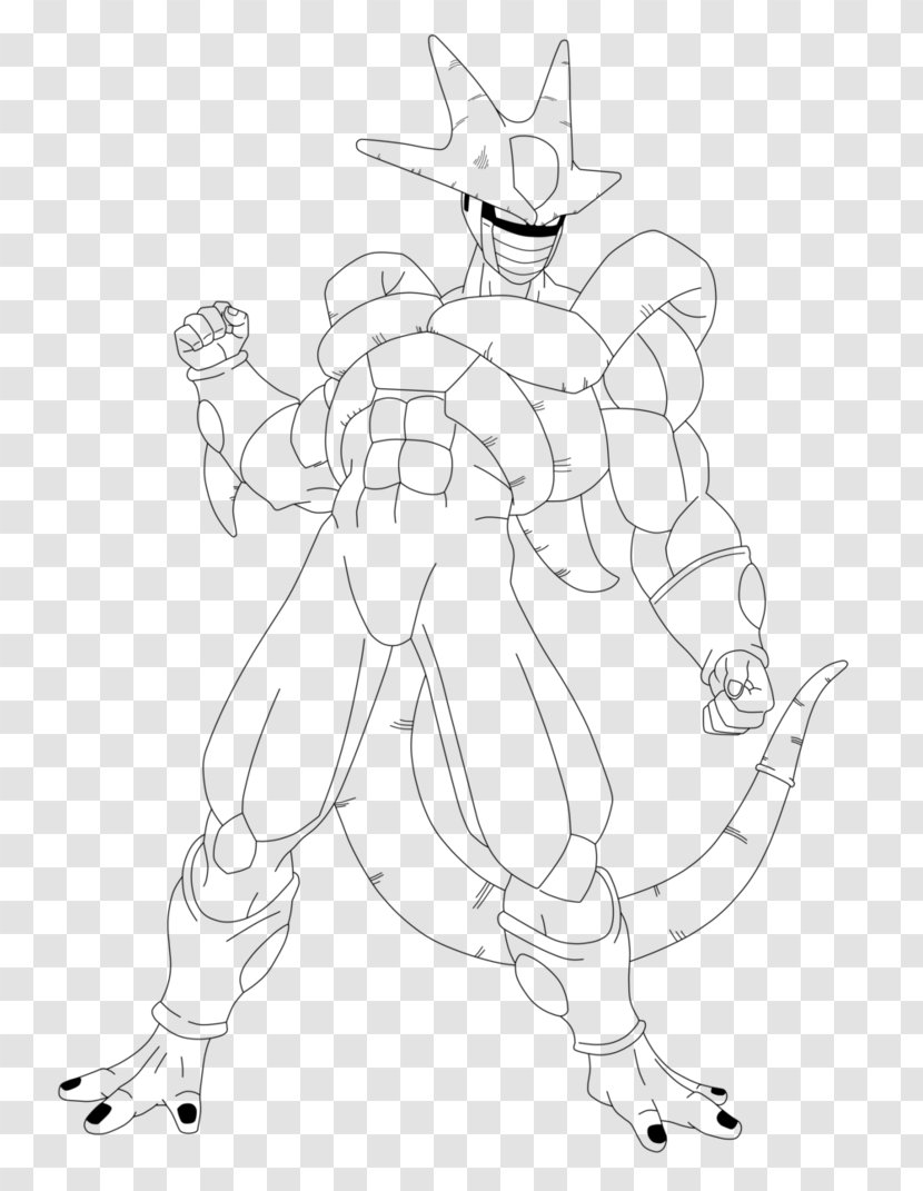 Line Art White Cartoon Character Sketch - Arm - Cell Games Saga Transparent PNG