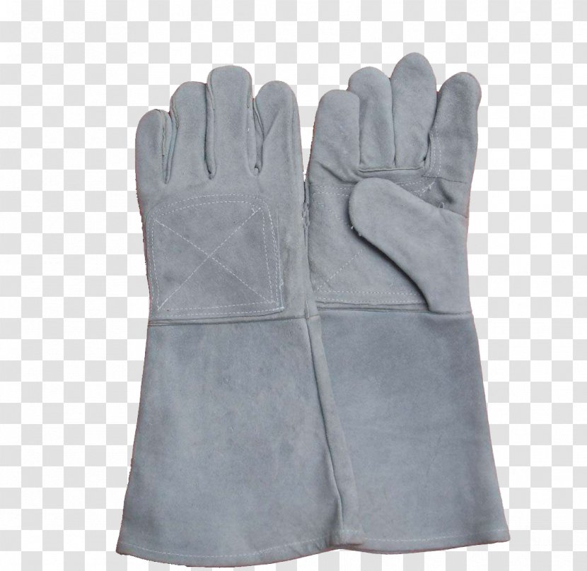 Hand Glove Safety - Gray Welder Gloves Fireproof Transparent PNG