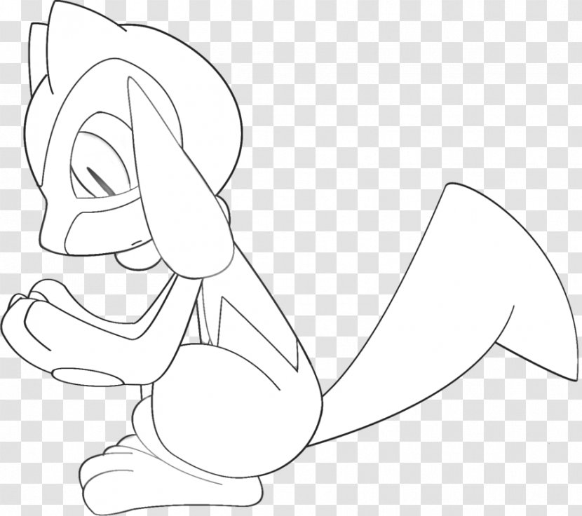 Lucario Black And White Drawing Line Art Riolu - Flower - Straight Transparent PNG