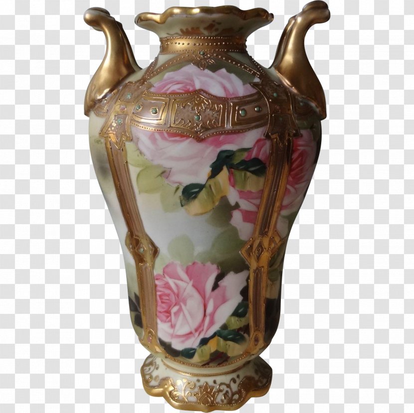 Ceramic Vase Porcelain Pitcher Urn - GOLD ROSE Transparent PNG