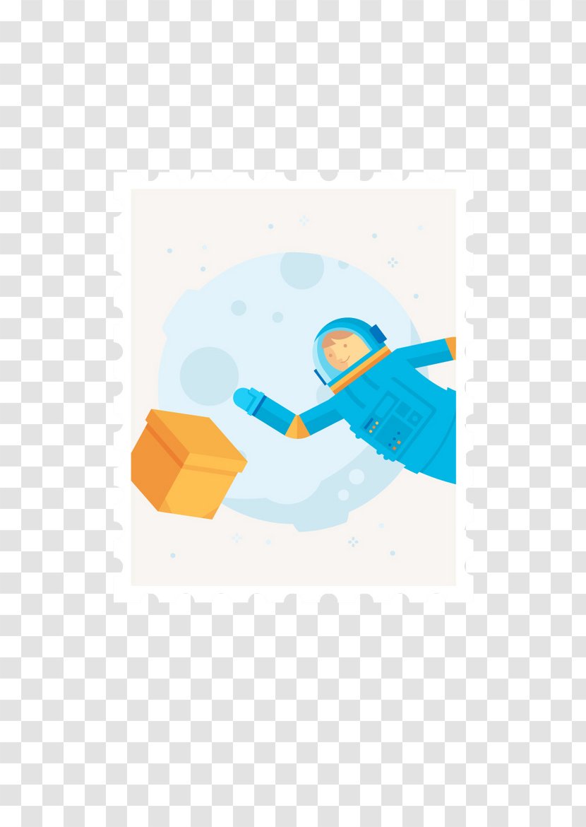 Flat Design Splash Screen User Interface Illustration - Astronaut Stamp Transparent PNG