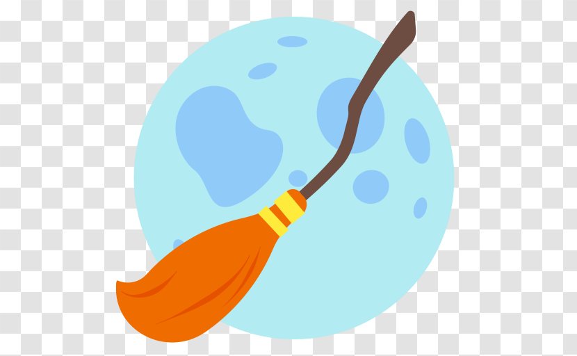 Broom Halloween - Orange - Moon Transparent PNG