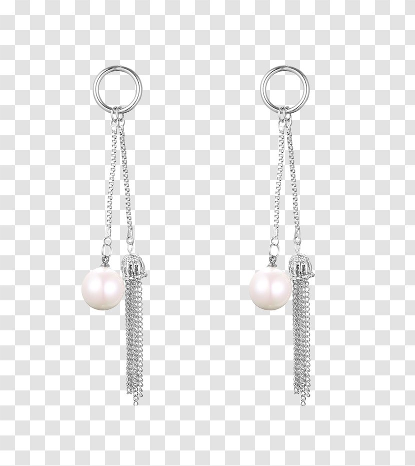 Imitation Pearl Earring Shirt Stud Jewellery - Silver Transparent PNG