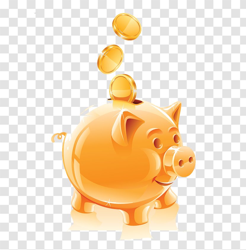 Money Saving Piggy Bank - Yellow Transparent PNG