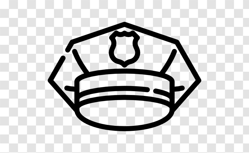 Headgear Line White Clip Art - Police Cap Transparent PNG