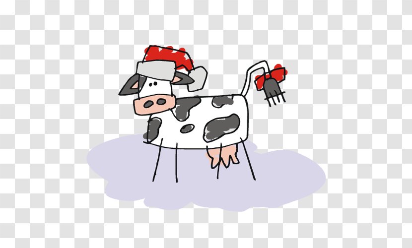 Cattle Wedding Invitation Santa Claus Christmas Greeting Card - Cartoon - Cow Animal Transparent PNG