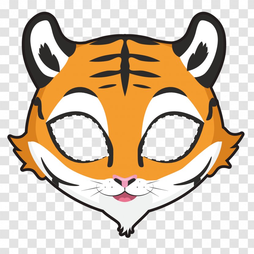 Tiger Lion Clip Art - Nose - Vector Mask Transparent PNG