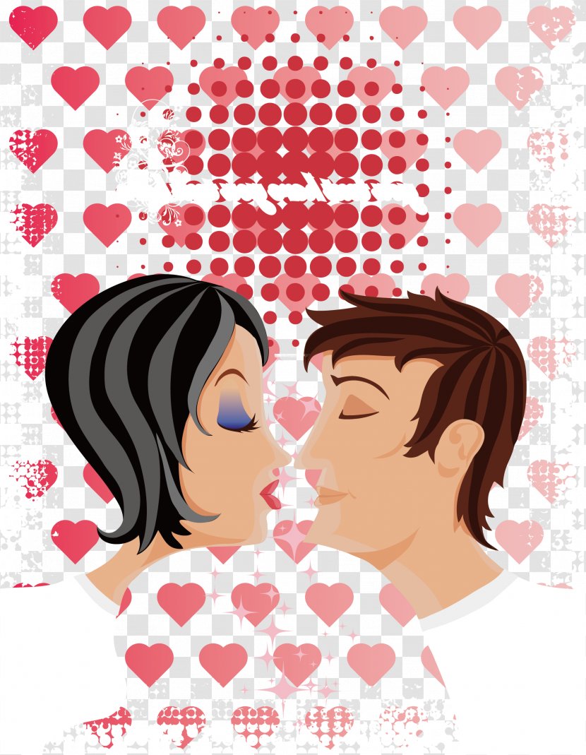 Love Kiss Illustration - Flower - Vector Sweet Transparent PNG