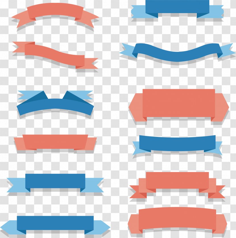 Ribbon Euclidean Vector Blue Pink Download - Bow Tie Transparent PNG