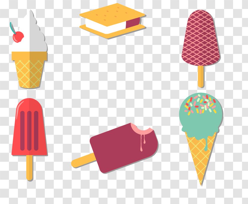 Ice Cream Cone Pop Clip Art - Popsicle Hand-painted Pattern Element Transparent PNG