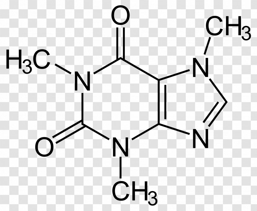 Caffeine Tea Structure Molecule Theobromine - Cartoon Transparent PNG