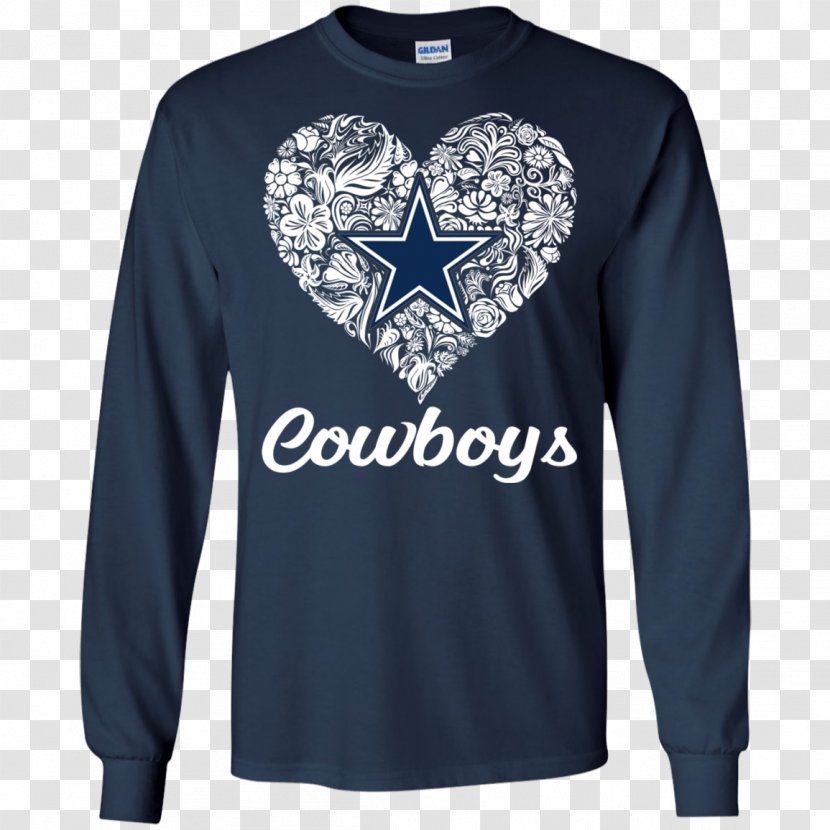 Long-sleeved T-shirt Dallas Cowboys Hoodie - Tshirt Transparent PNG