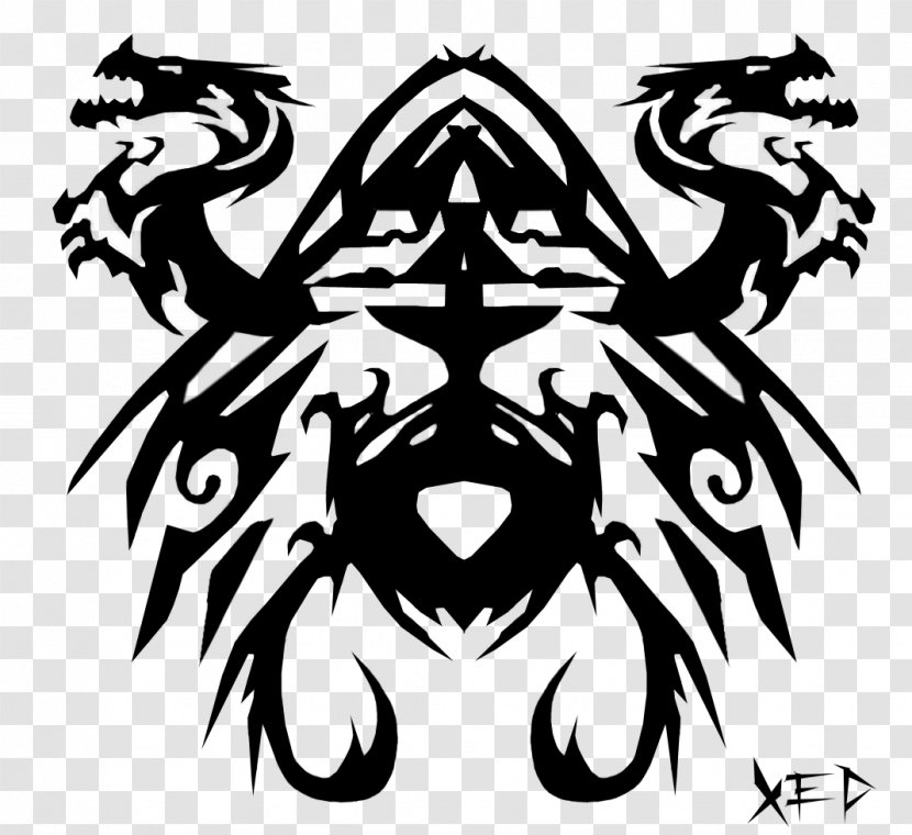 Mammal Visual Arts Legendary Creature Clip Art - Black And White - Tattoo Dragon Transparent PNG