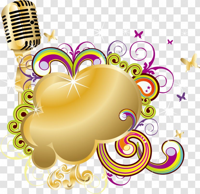 Microphone - Cartoon - Golden Transparent PNG