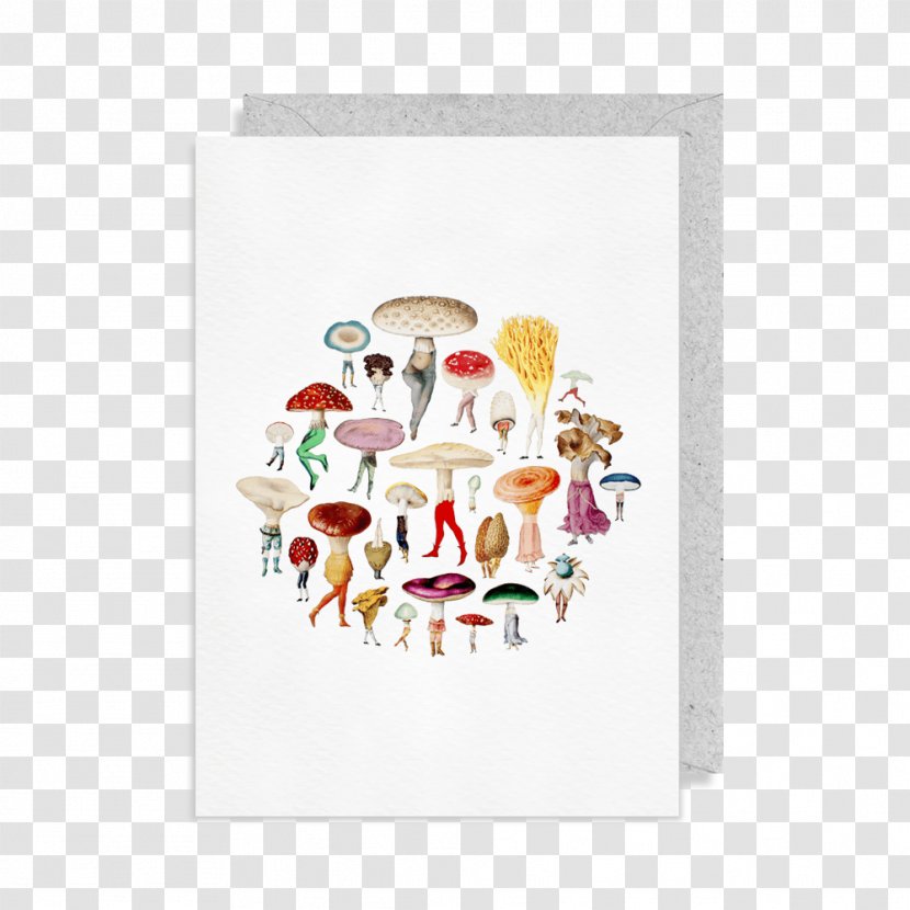Collage Art Painting Paper Mushroom - Heart - Greeting Card Background Transparent PNG