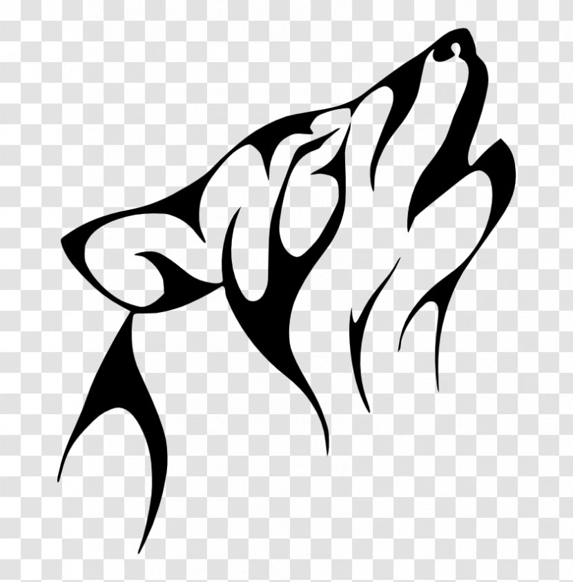 Tattoo Clip Art Wolf - Blackandwhite - Black White Transparent PNG