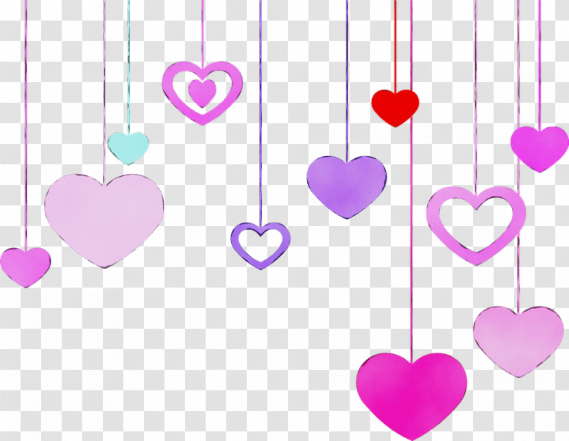 Heart Pink Magenta Line Heart Transparent PNG