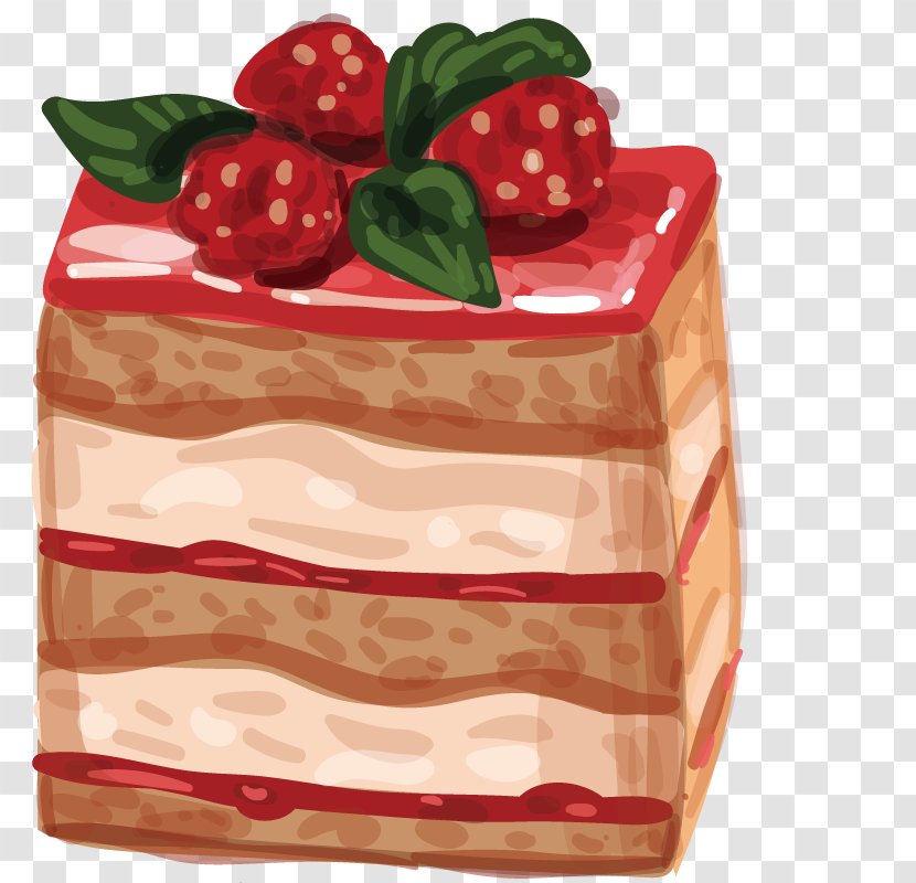 Birthday Cake Petit Four - Food - Strawberry Dessert Candy Transparent PNG