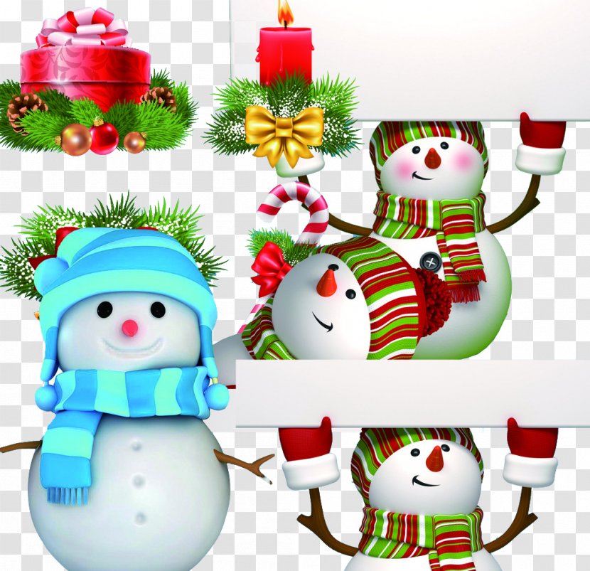 Christmas Ornament Snowman Clip Art - Holding A Sign Transparent PNG