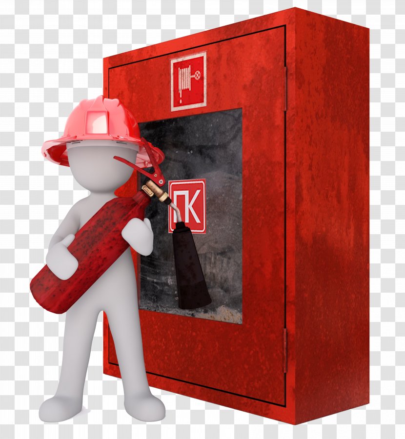 Fire Extinguisher Firefighter Conflagration Protection - Department -  Cartoon Character Holding A Transparent PNG