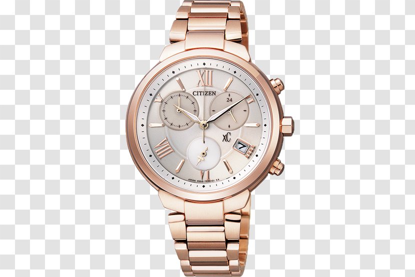 Citizen Holdings Eco-Drive Watch Chronograph Diamond - Quartz Clock - Rose Gold Mechanical Watches Female Form Transparent PNG