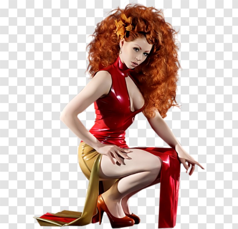 Woman Love Wig Yellow Red Hair - Frame - Cartoon Transparent PNG