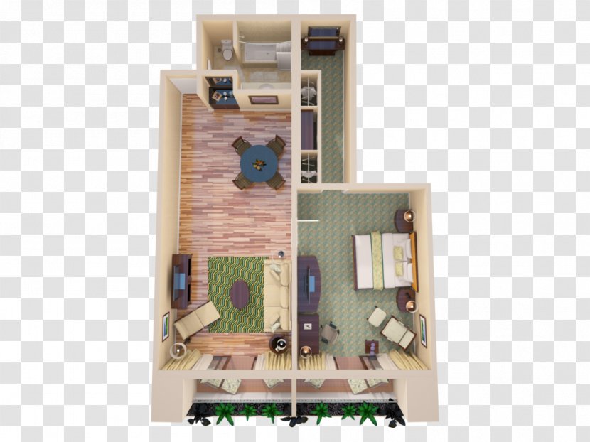 3D Floor Plan Hilton Hawaiian Village Waikiki Beach Resort Waikoloa - House - BEDROOM TOP VIEW Transparent PNG