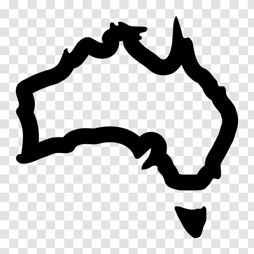 Australia World Map - Black And White - Country Style Transparent PNG
