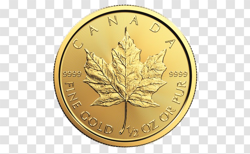 Canada Canadian Gold Maple Leaf Bullion Coin - Money Transparent PNG