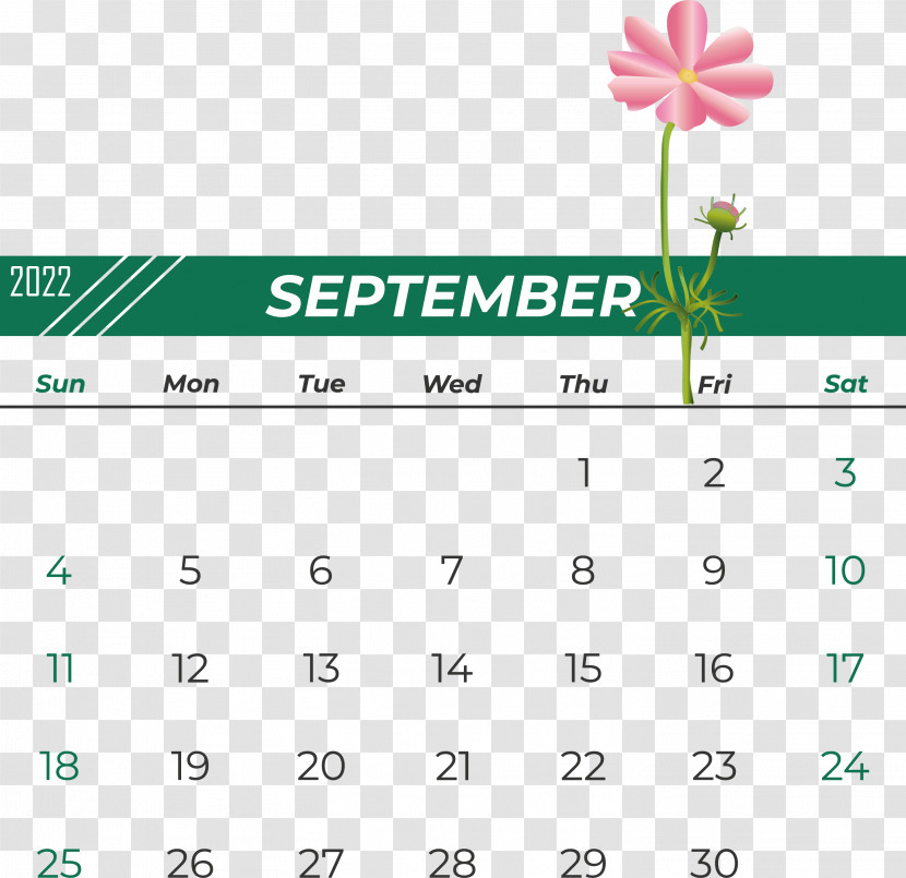 Line Calendar Font Green Flower Transparent PNG