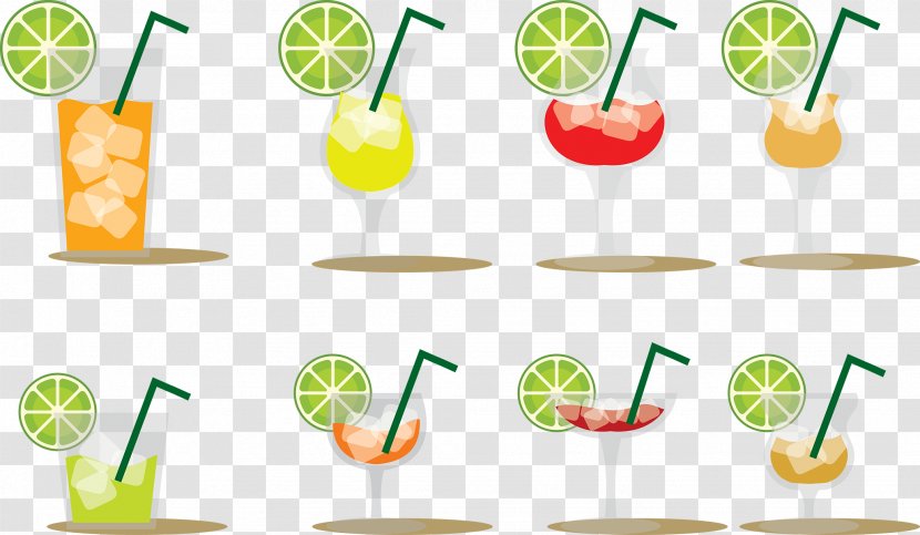 Cocktail Garnish Wine Non-alcoholic Drink - Food - Lovely Drinks Vector Material Transparent PNG