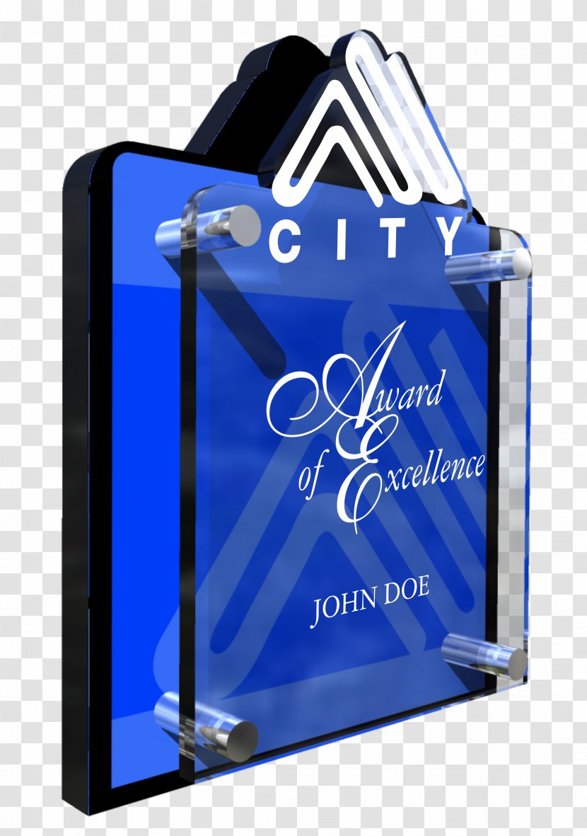 Glass Etching Award Business - Blue - Trophy Transparent PNG