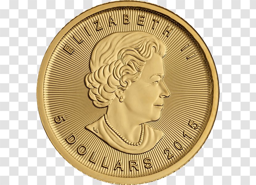Canadian Gold Maple Leaf Bullion Coin Ounce - Troy Weight Transparent PNG