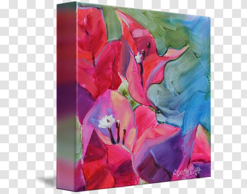 Acrylic Paint Painting Modern Art - Bougainvillea Transparent PNG