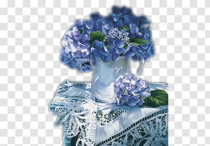 Blue Rose Hydrangea Flower Vase Clip Art Transparent PNG