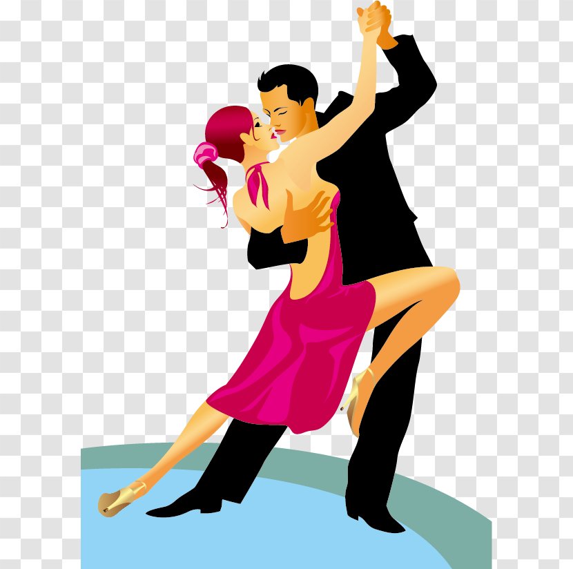Dancesport Ballroom Dance Royalty-free - Silhouette - Men And Women Dancing Vector Material, Transparent PNG