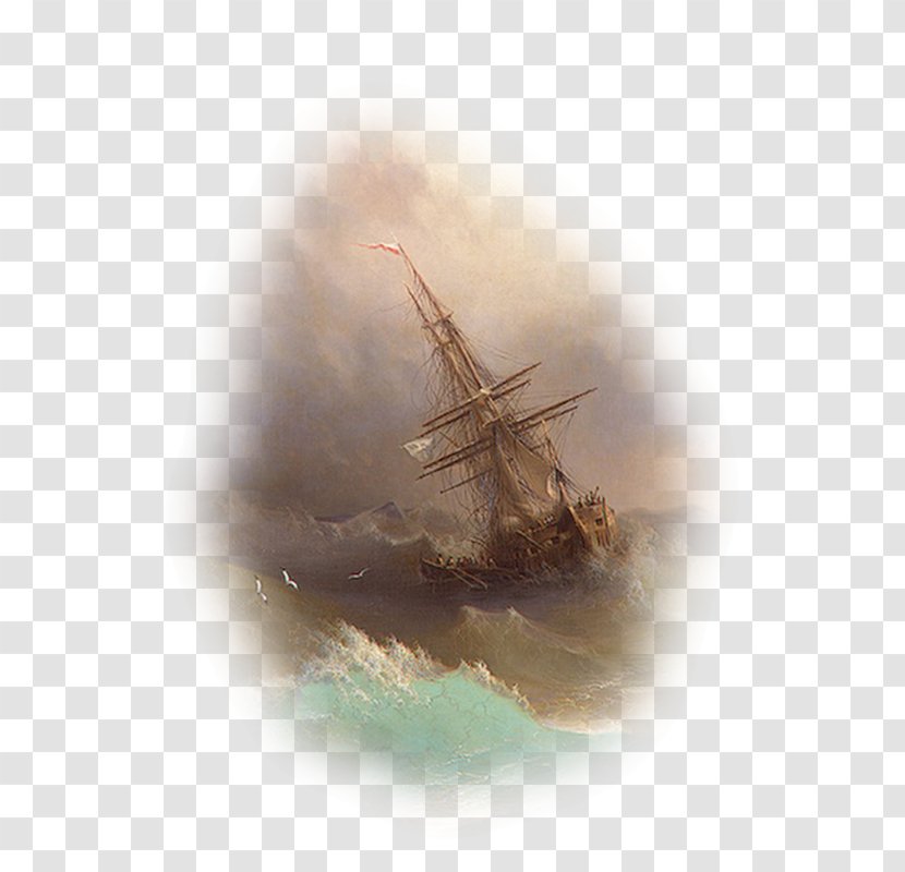 Stormy Sea The Black Oil Painting Marine Art - Organism Transparent PNG