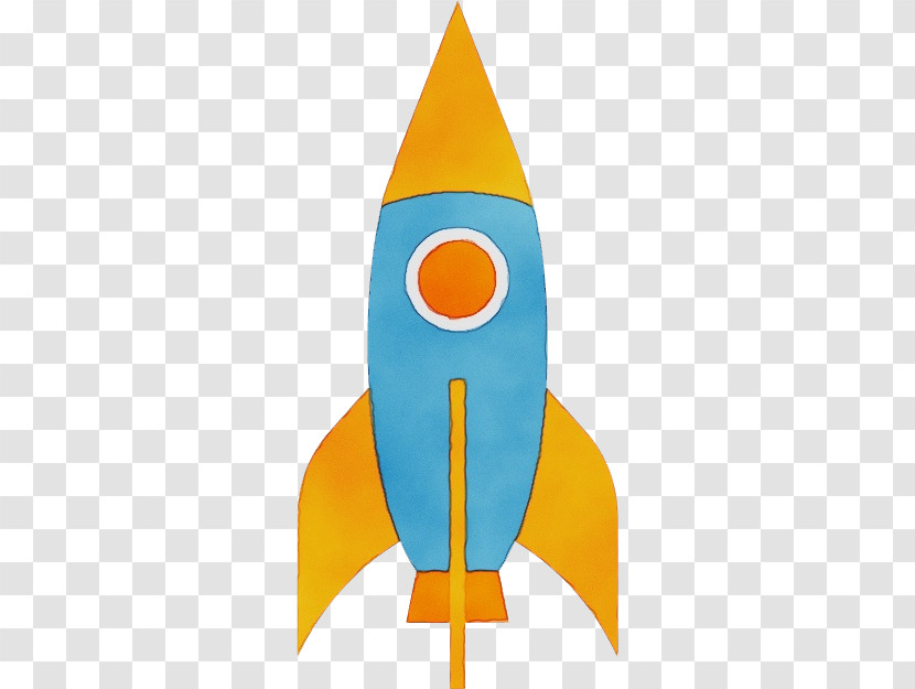 Rocket Yellow Spacecraft Cone Transparent PNG