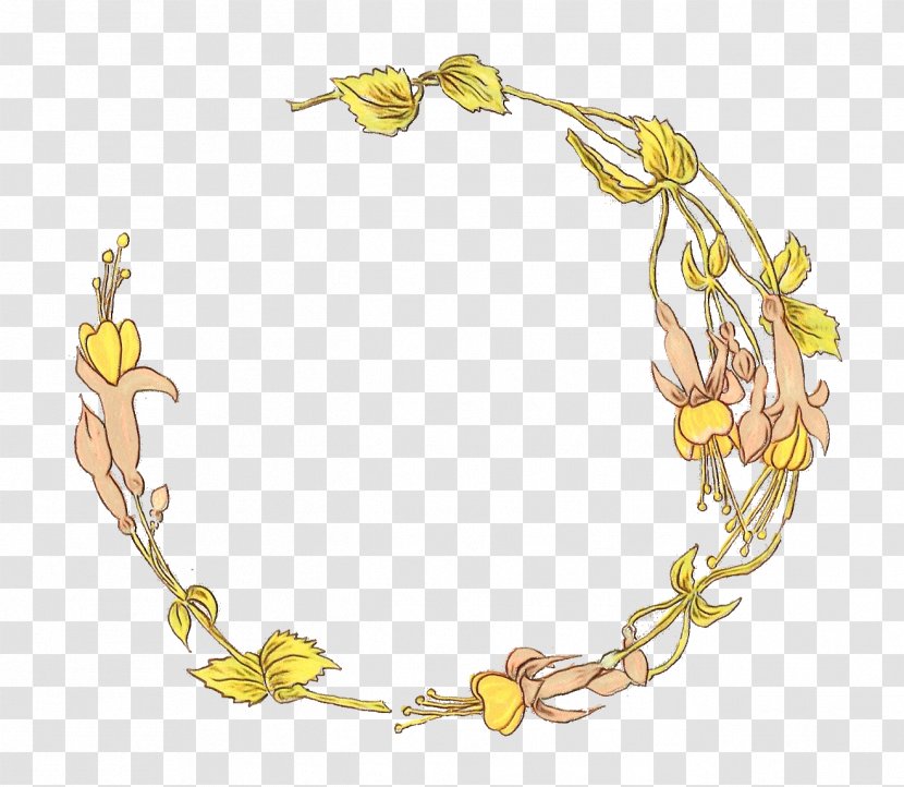 Flower Painting - Yellow - Necklace Bracelet Transparent PNG