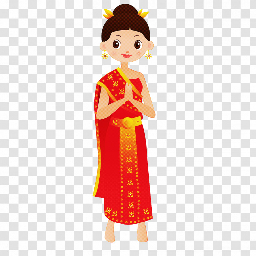 Cartoon Costume Kimono Doll Dress Transparent PNG
