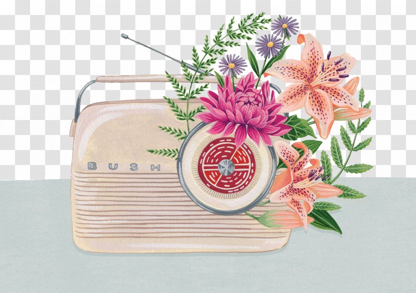 Illustrator Art Illustration - Radio FIG Flower Decoration Transparent PNG