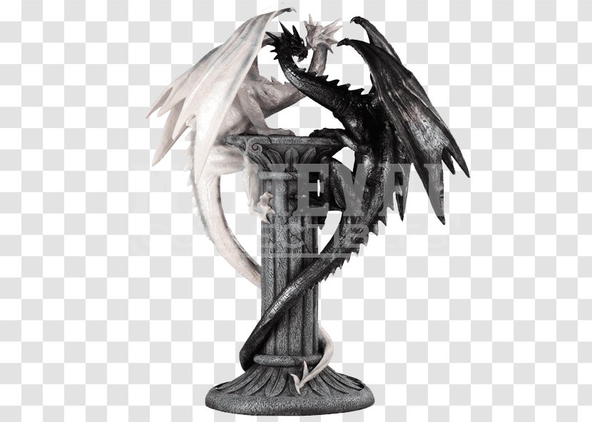 White Dragon Sculpture Statue Legendary Creature Transparent PNG