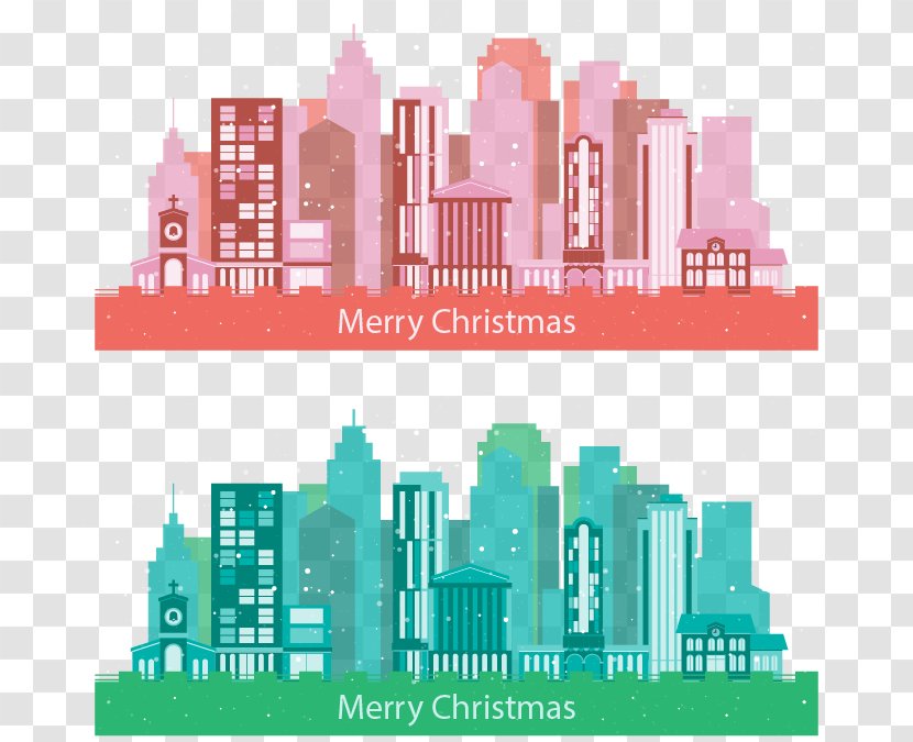 Christmas City Illustration - Metropolitan Area - Elevation Transparent PNG
